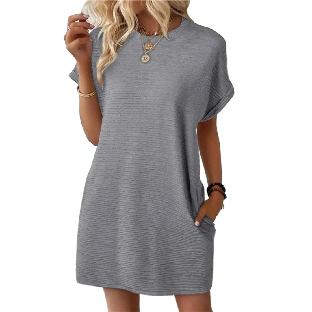 MELINA – Effortless Round-Neck Summer Dress