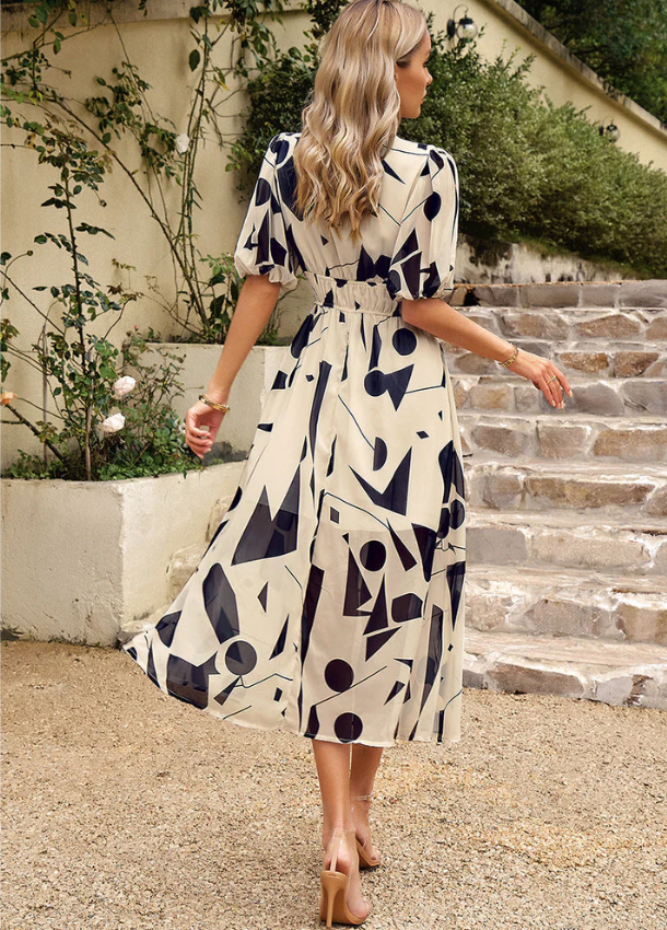 ELINA - Flattering Floral Midi Dress