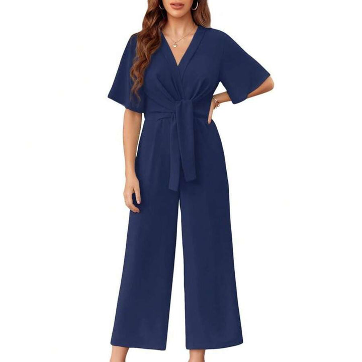 VIVIANE - Chic Tie-Knot Summer Jumpsuit