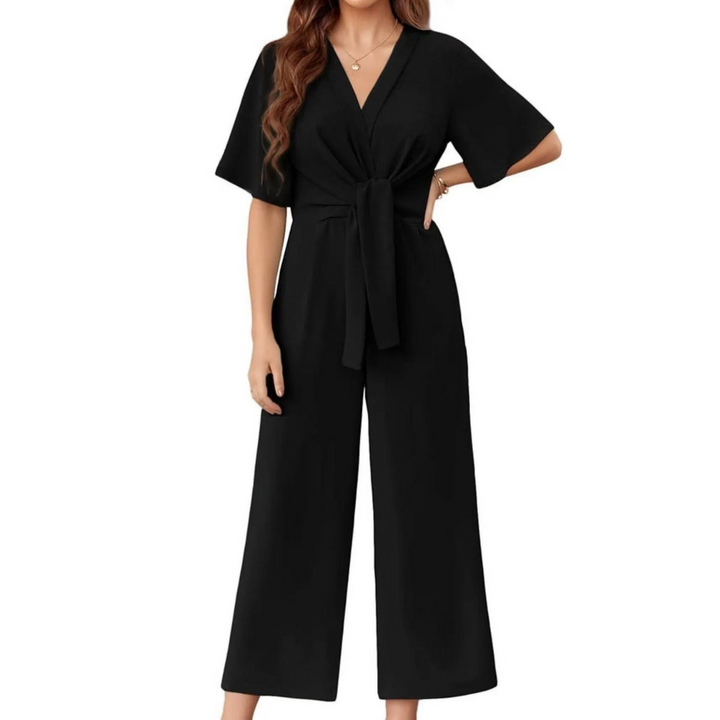 VIVIANE - Chic Tie-Knot Summer Jumpsuit