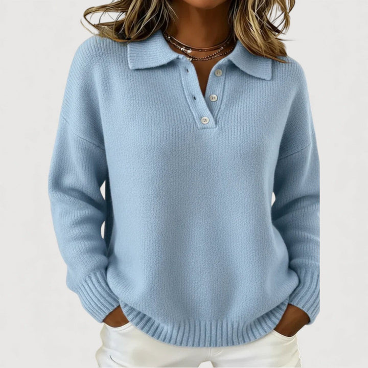 Andrea - Essential Collared Knit Sweater