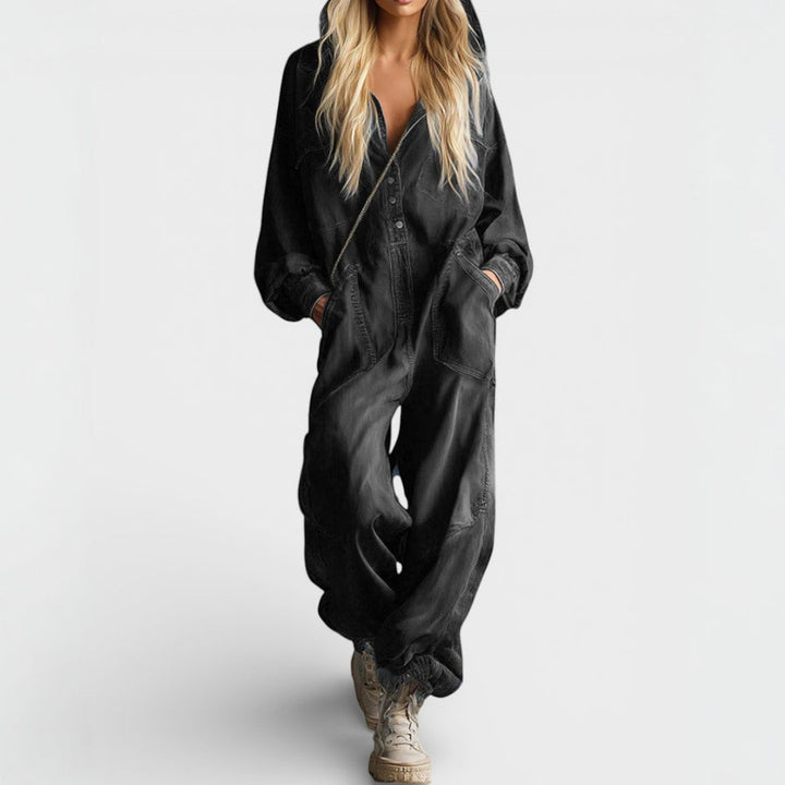 MONICA - Long-Sleeve Hoodie Jumpsuit