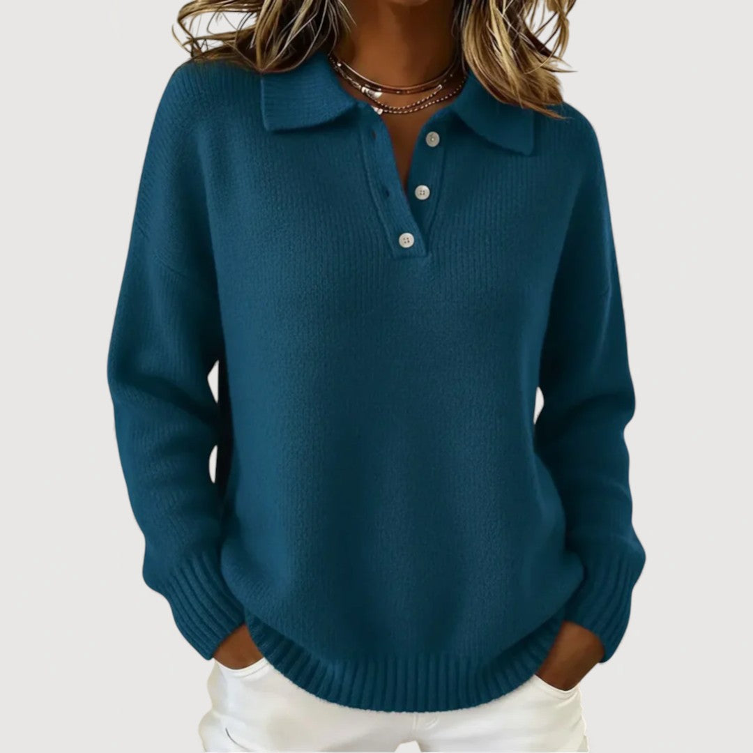 Andrea - Essential Collared Knit Sweater