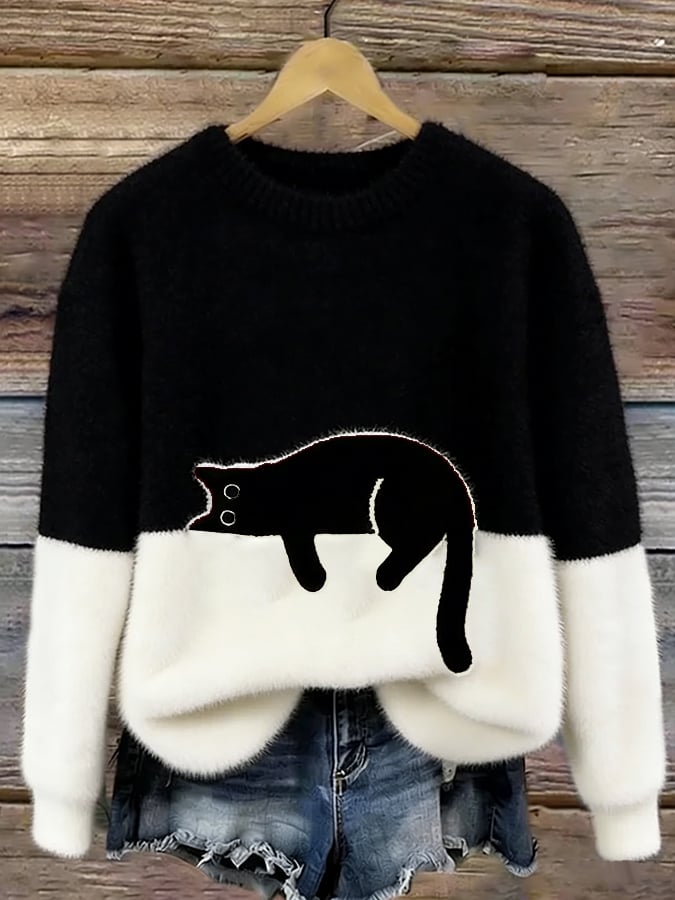 DANIEL – Cozy Cat Print Sweater