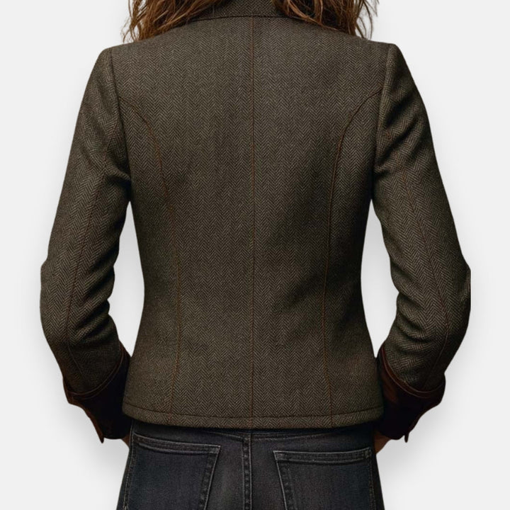 JENNI - Velvet-Trimmed Tweed Jacket