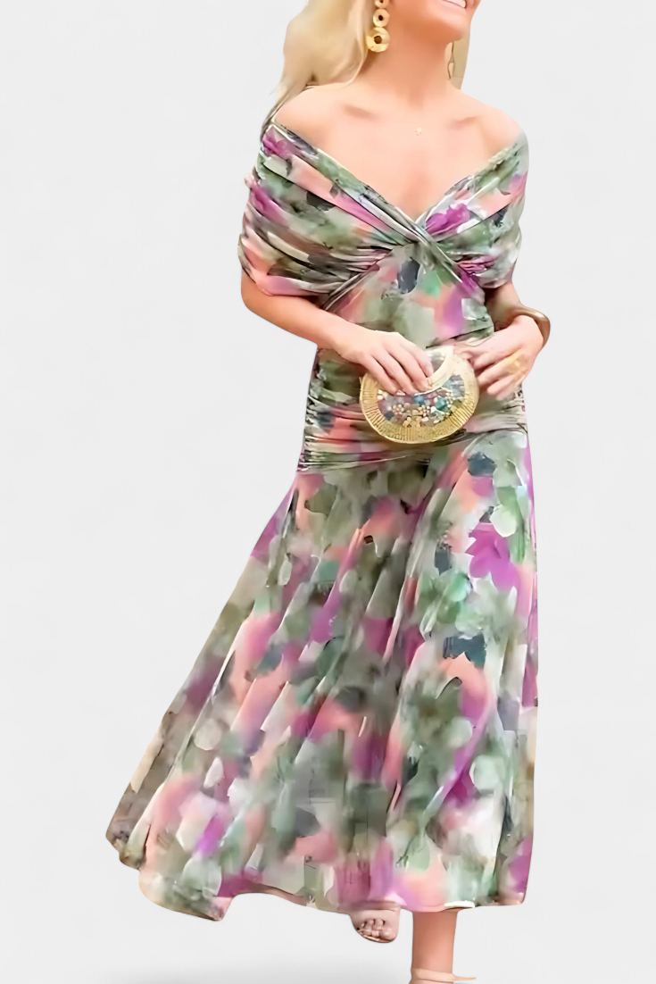 LIVIA - Women’s Floral V-Neck Maxi Dress