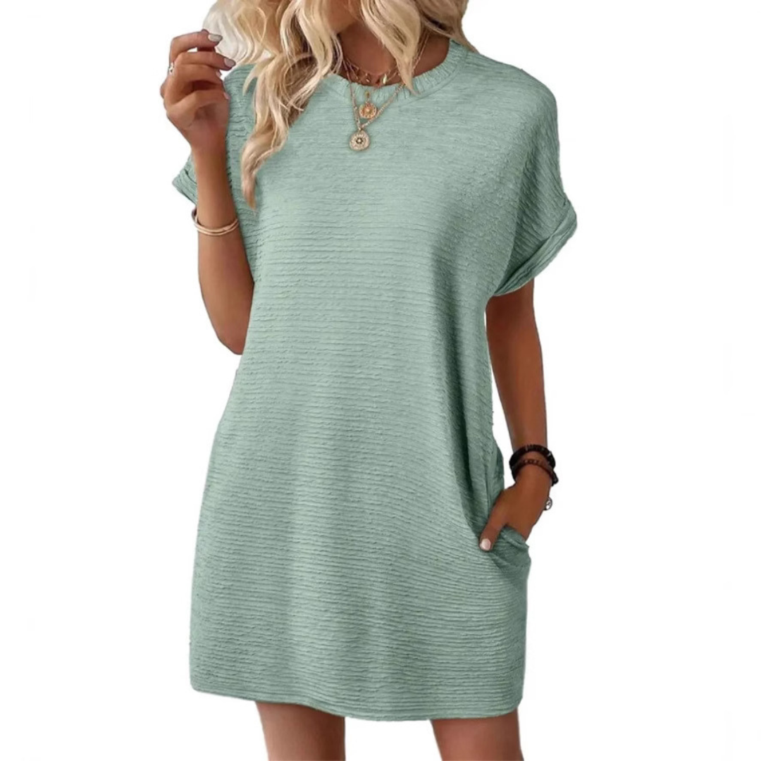 MELINA – Effortless Round-Neck Summer Dress