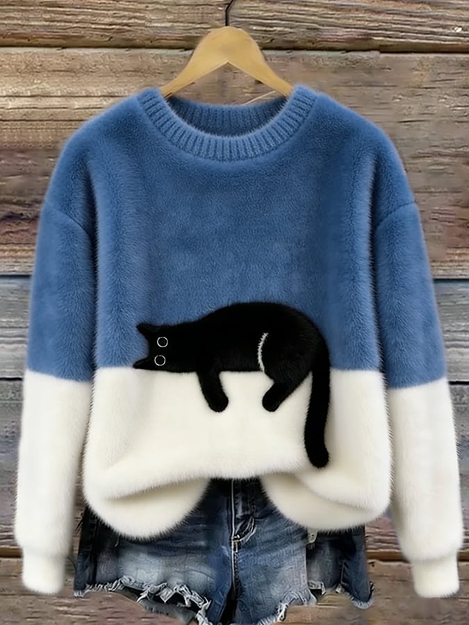DANIEL – Cozy Cat Print Sweater