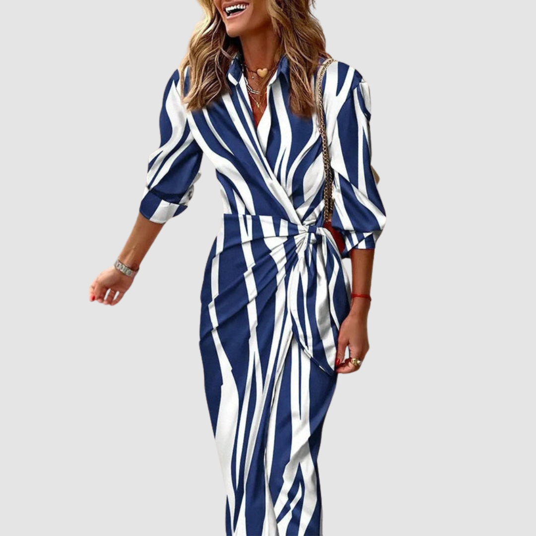 CARLA - Elegant Striped Dress