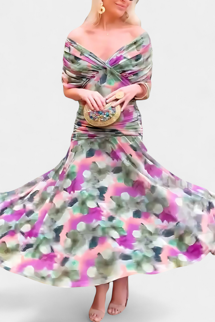 LIVIA - Women’s Floral V-Neck Maxi Dress