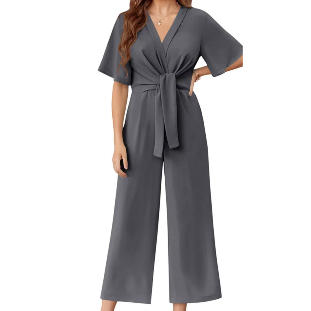 VIVIANE - Chic Tie-Knot Summer Jumpsuit