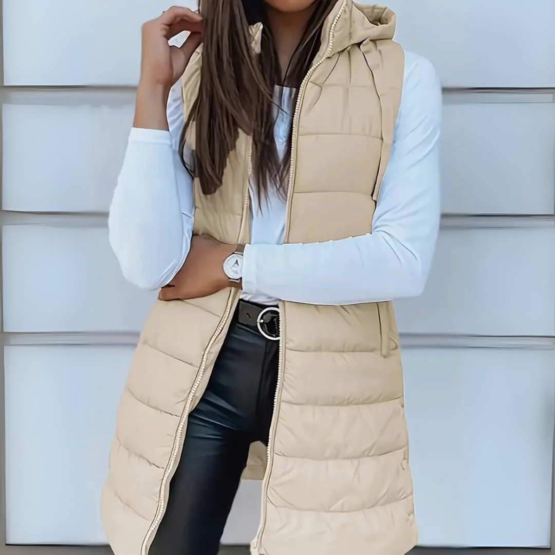 MARINA Relaxed Hooded Longline Puffer Vest