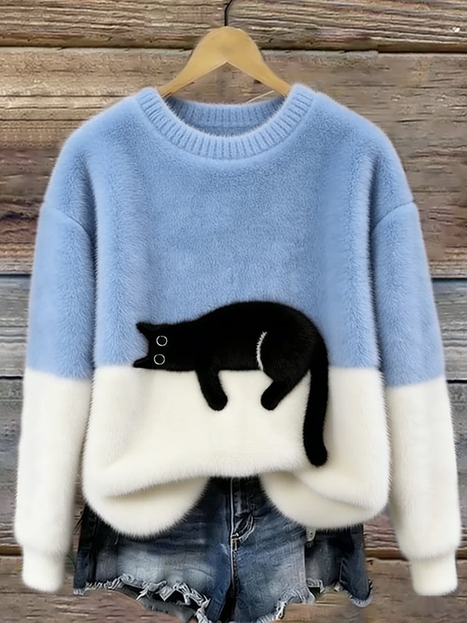 DANIEL – Cozy Cat Print Sweater