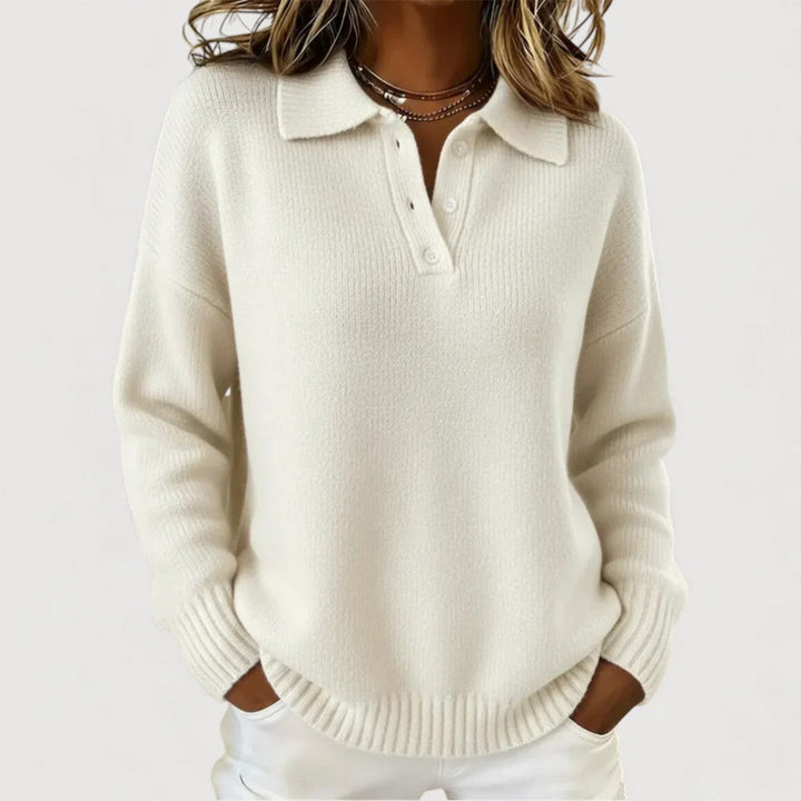 Andrea - Essential Collared Knit Sweater