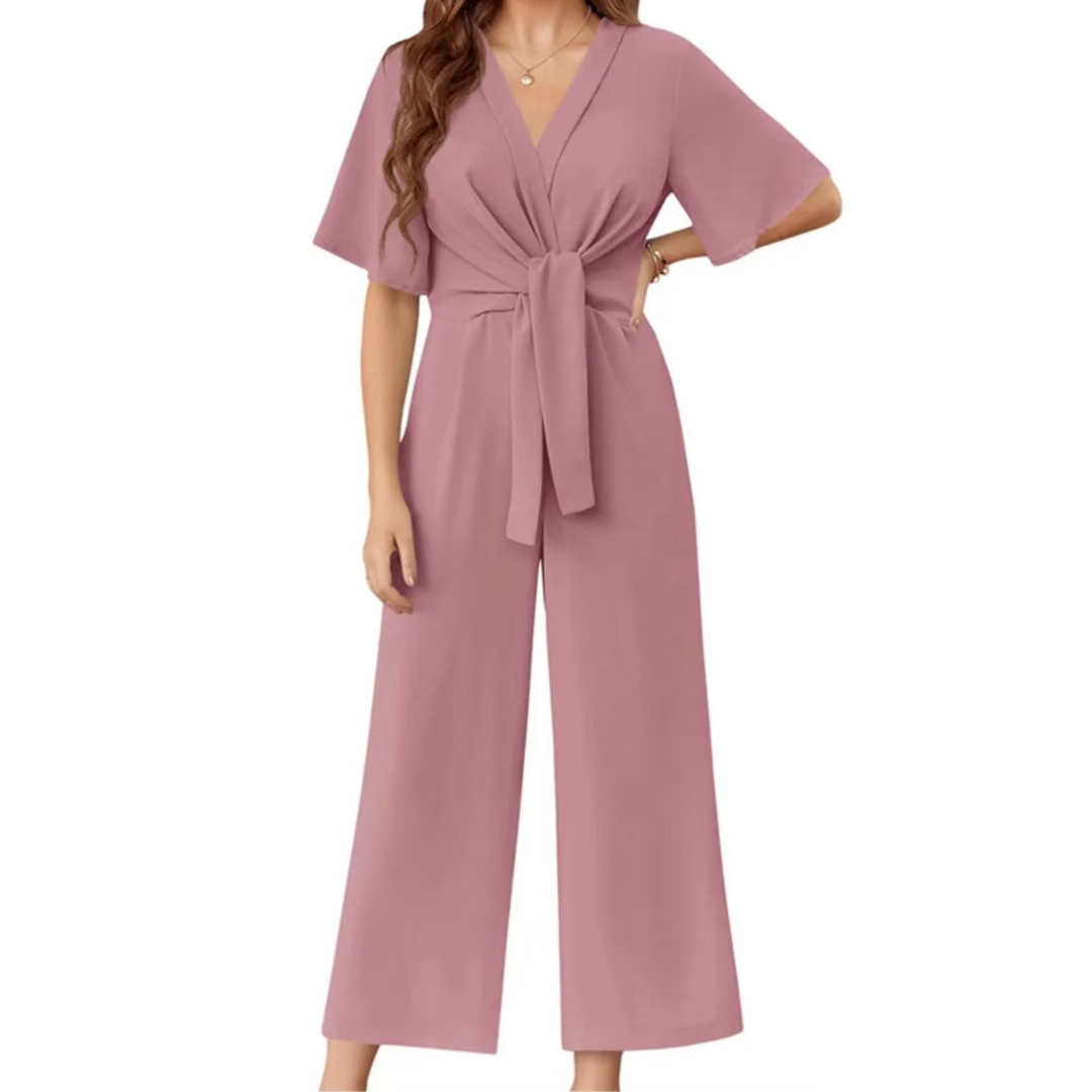 VIVIANE - Chic Tie-Knot Summer Jumpsuit
