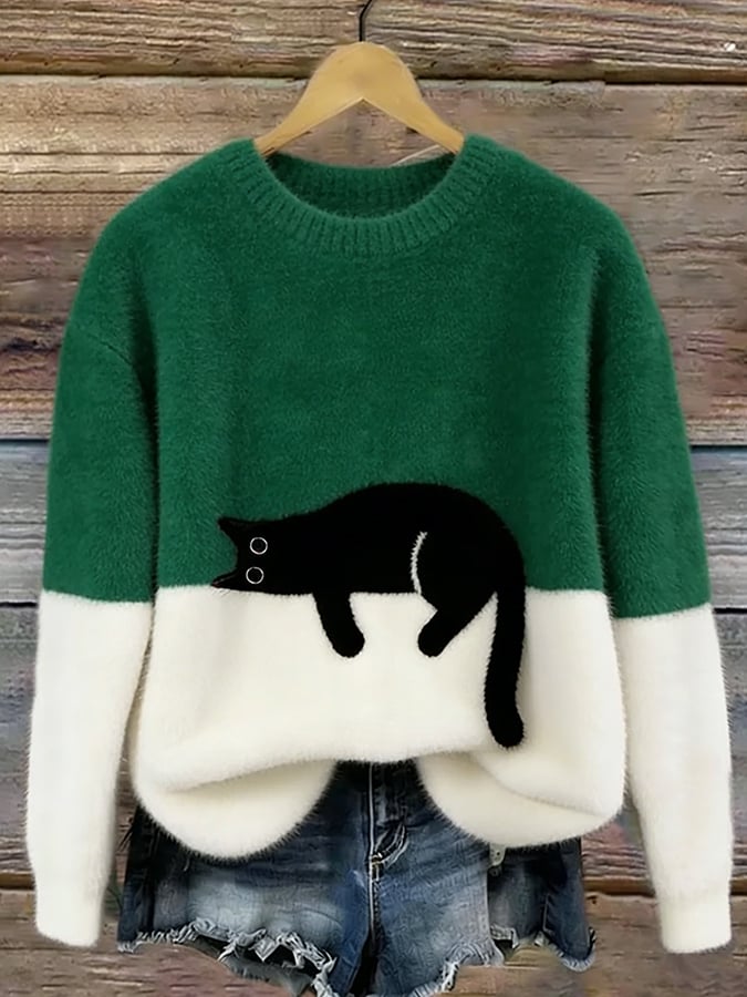 DANIEL – Cozy Cat Print Sweater