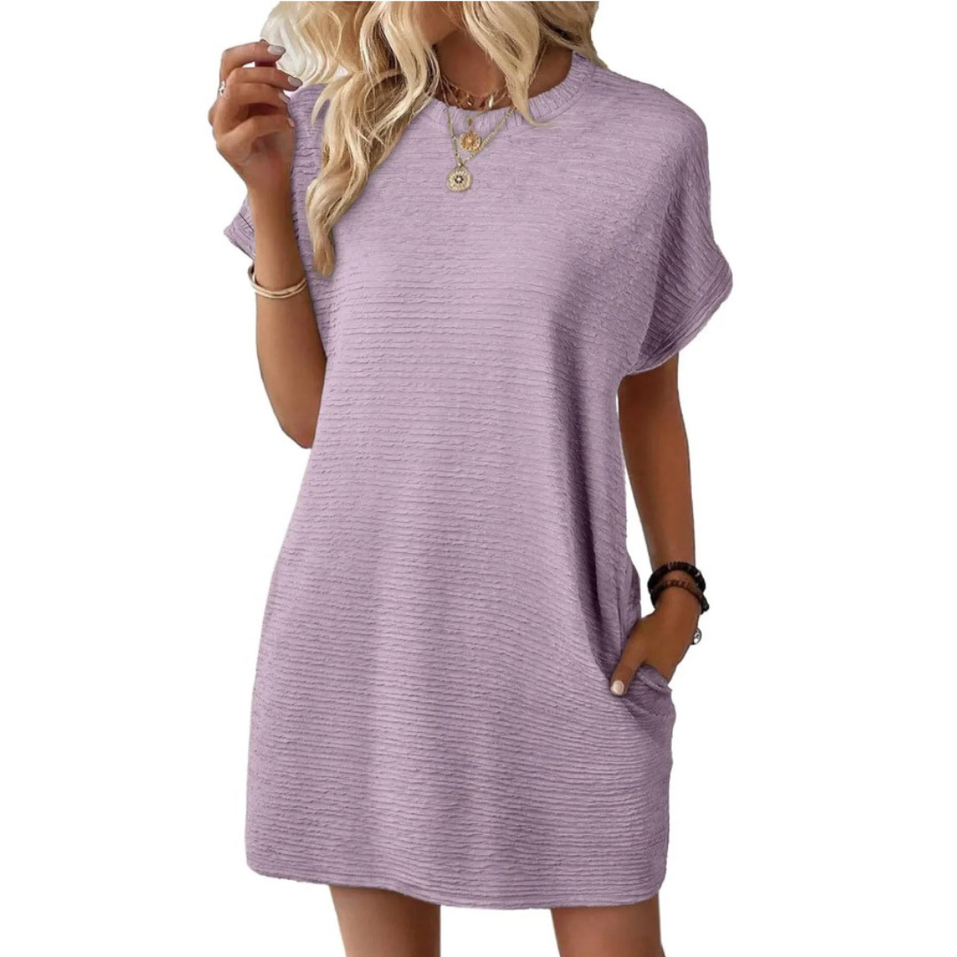 MELINA – Effortless Round-Neck Summer Dress