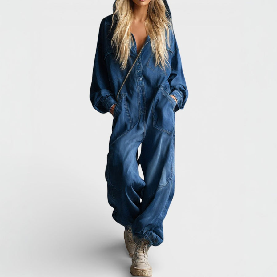 MONICA - Long-Sleeve Hoodie Jumpsuit