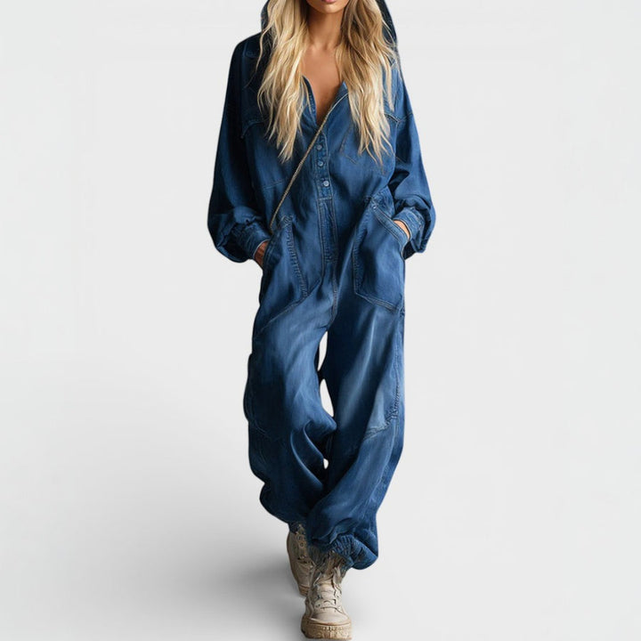MONICA - Long-Sleeve Hoodie Jumpsuit