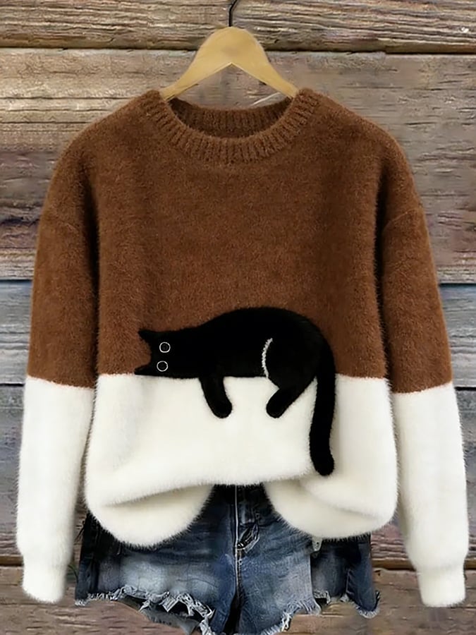 DANIEL – Cozy Cat Print Sweater