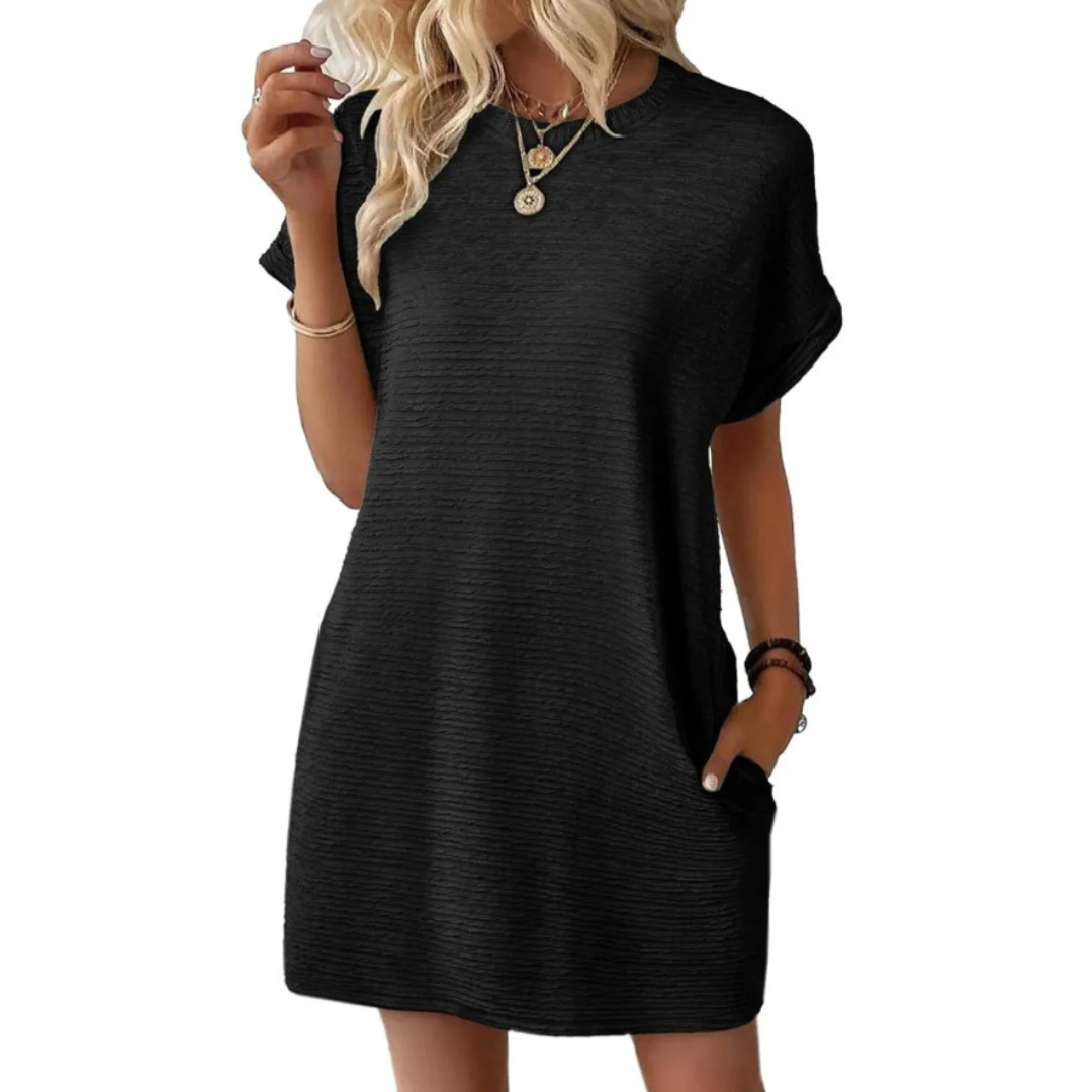 MELINA – Effortless Round-Neck Summer Dress