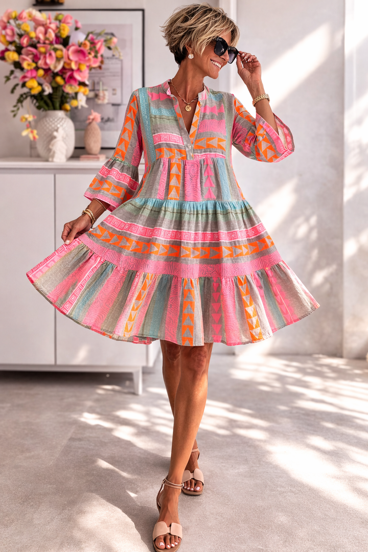 Prisca - Patterned Flowing Midi Dress
