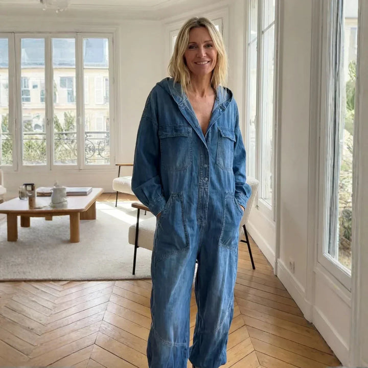 MONICA - Long-Sleeve Hoodie Jumpsuit