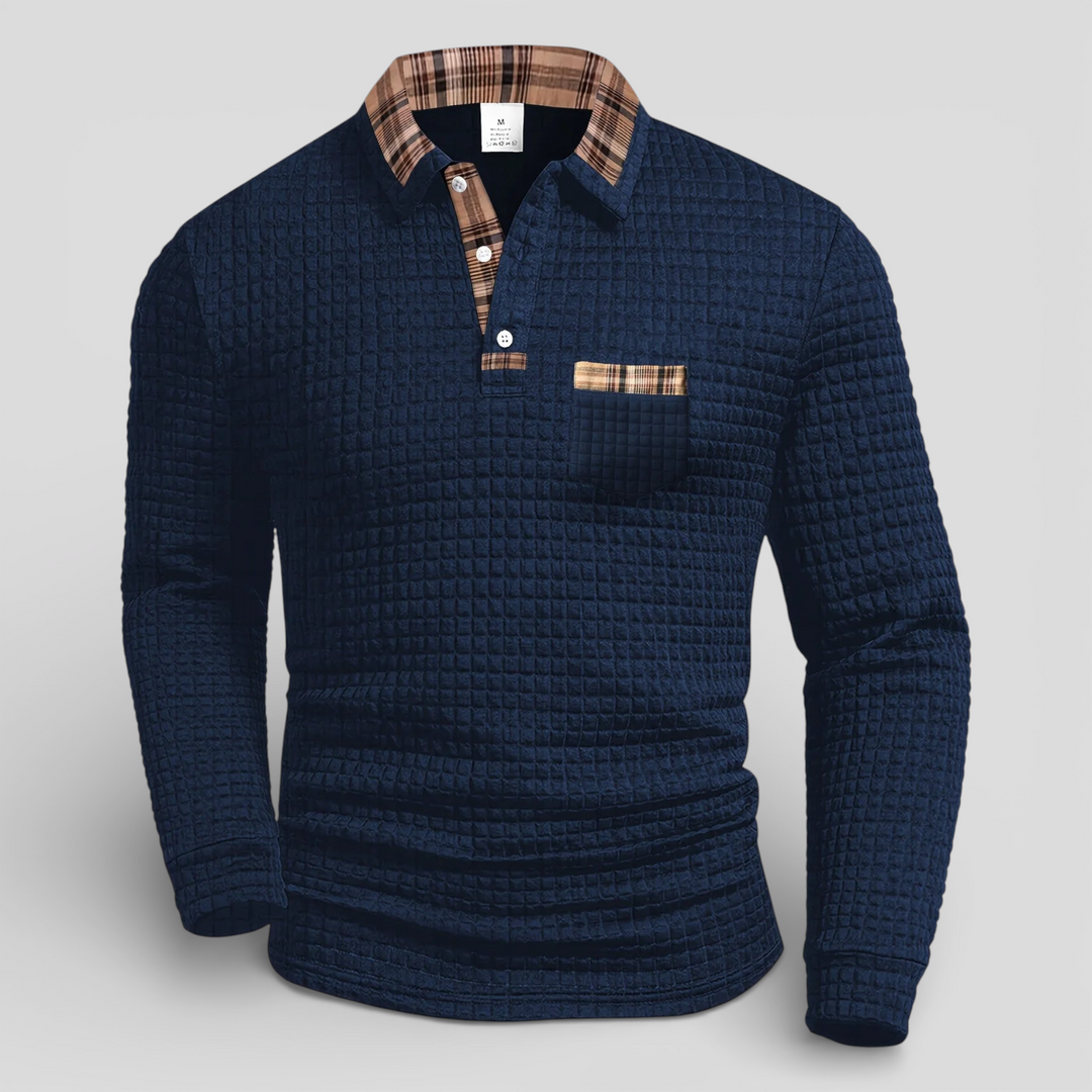 ALOISIO - Men’s extured Knit Long Sleeve Sweater