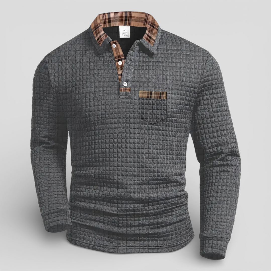 ALOISIO - Men’s extured Knit Long Sleeve Sweater