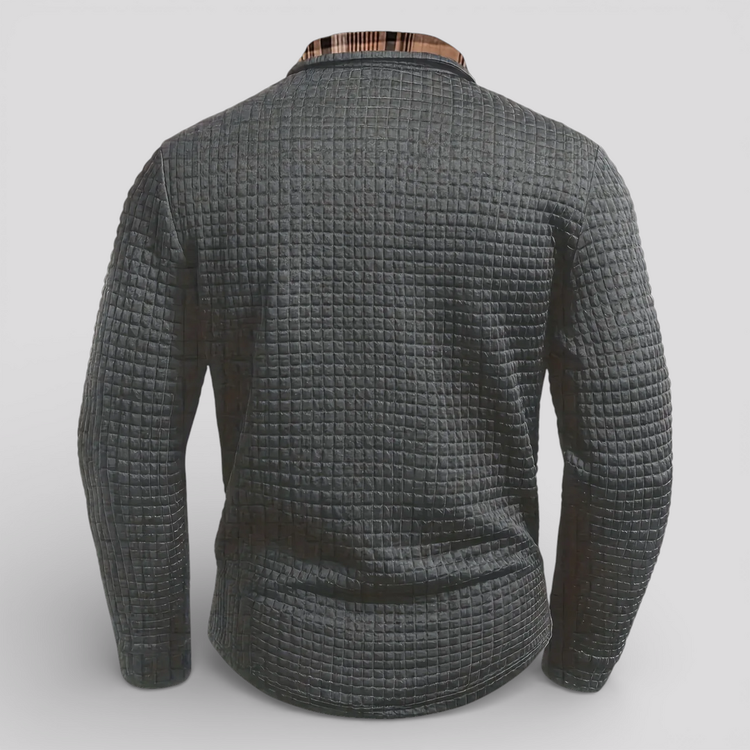 ALOISIO - Men’s extured Knit Long Sleeve Sweater