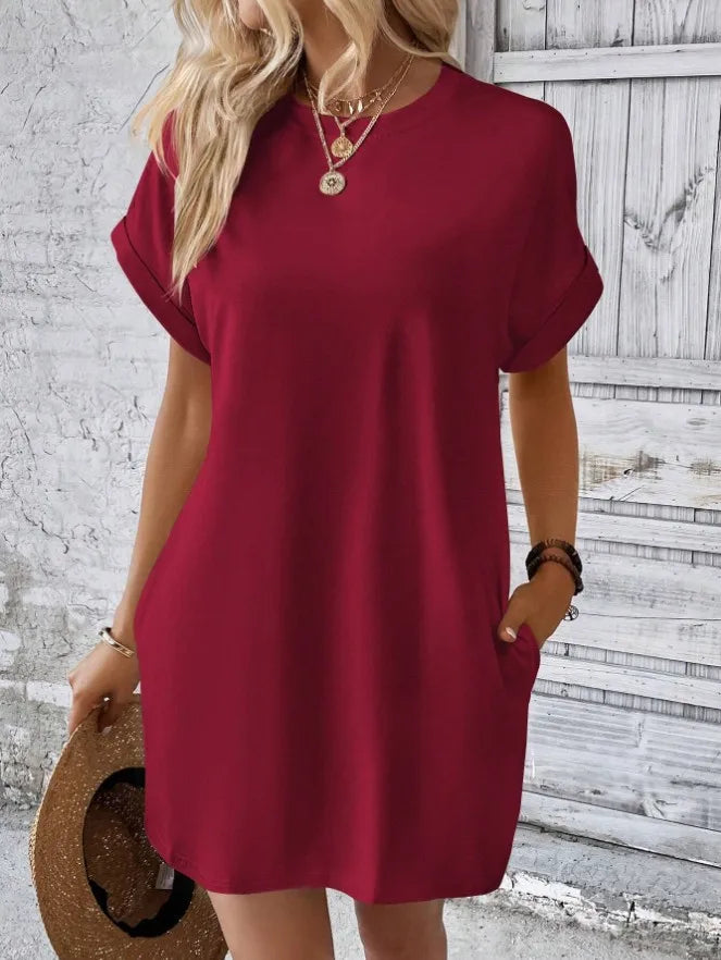 MELINA – Effortless Round-Neck Summer Dress