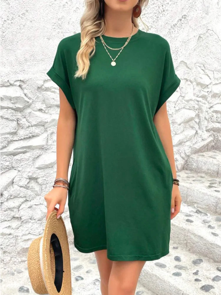 MELINA – Effortless Round-Neck Summer Dress