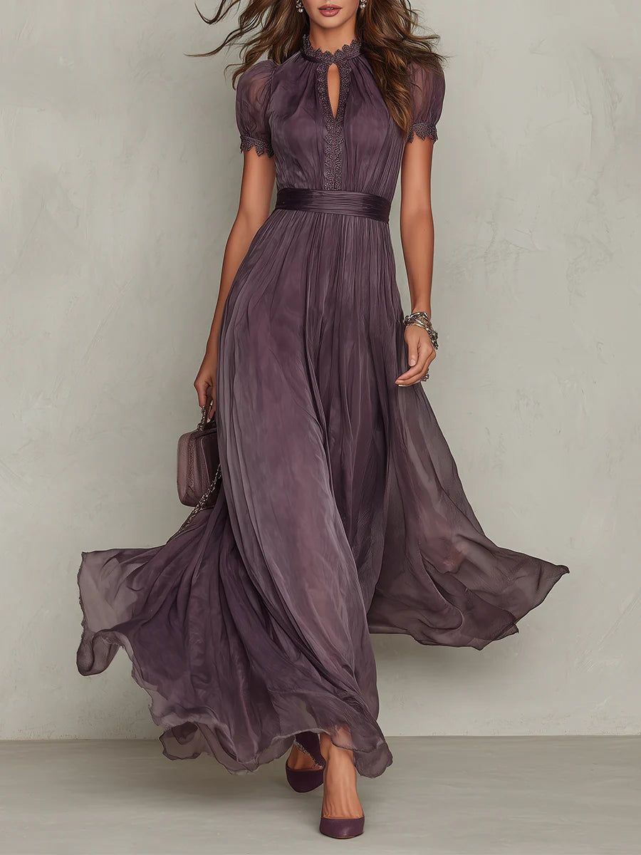 Aria - Vintage Elegant Chiffon Maxi Dress