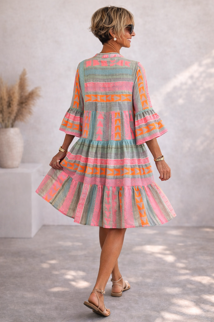 Prisca - Patterned Flowing Midi Dress