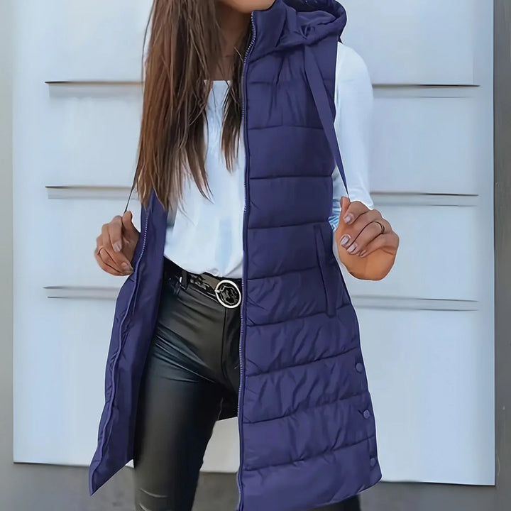 MARINA Relaxed Hooded Longline Puffer Vest