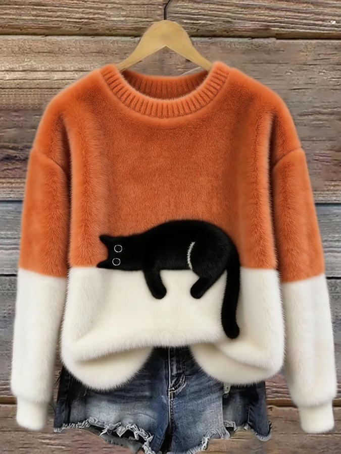 DANIEL – Cozy Cat Print Sweater