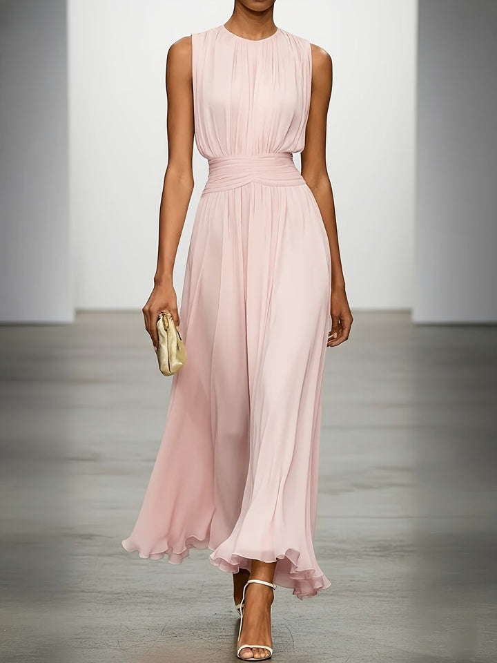 Charilne - Elegant chiffon midi dress