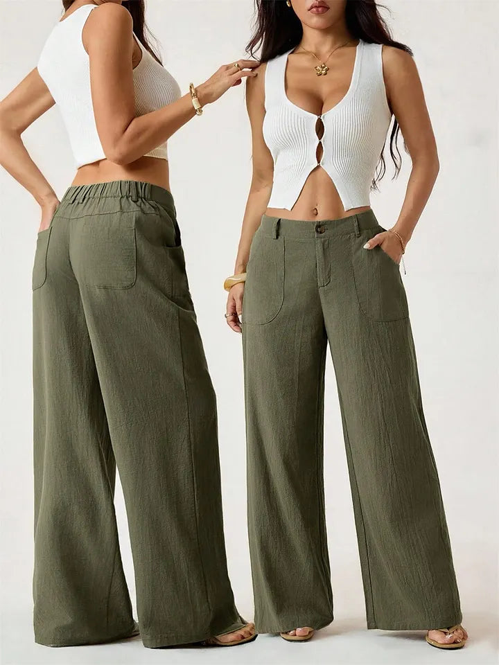 FRANCESCA - Women’s Wide-Leg Linen Pants