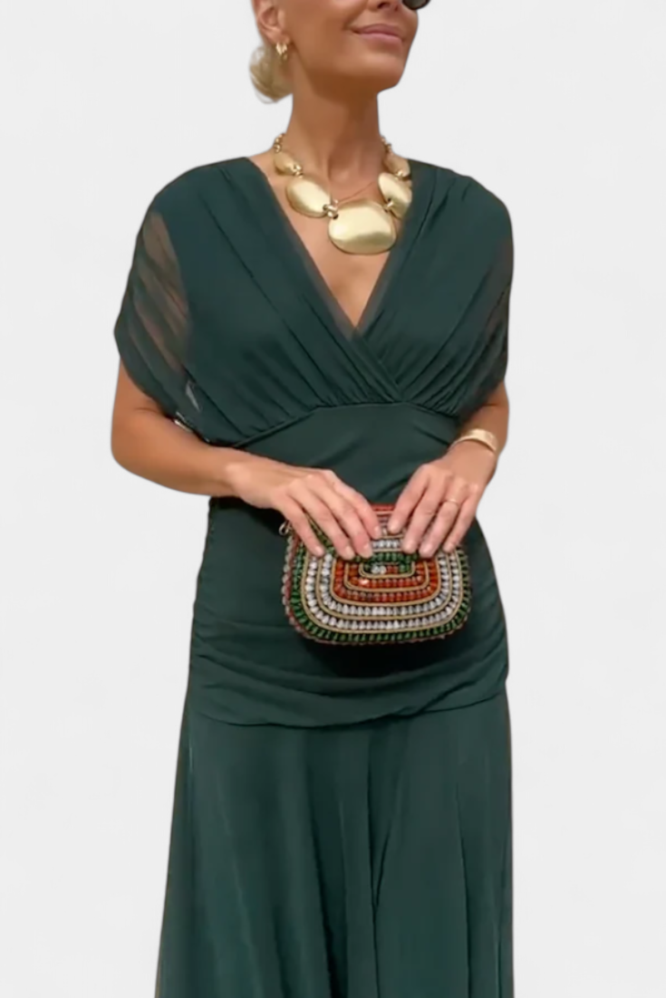 LIVIA - Women’s Floral V-Neck Maxi Dress