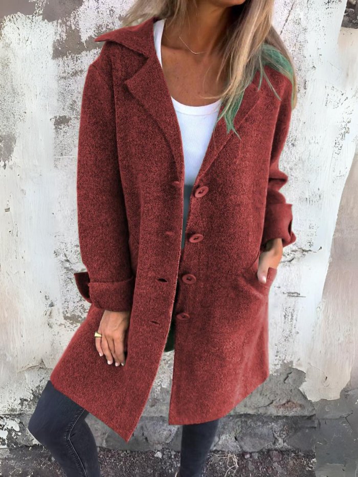 ELLEA - Button Front Lapel Coat