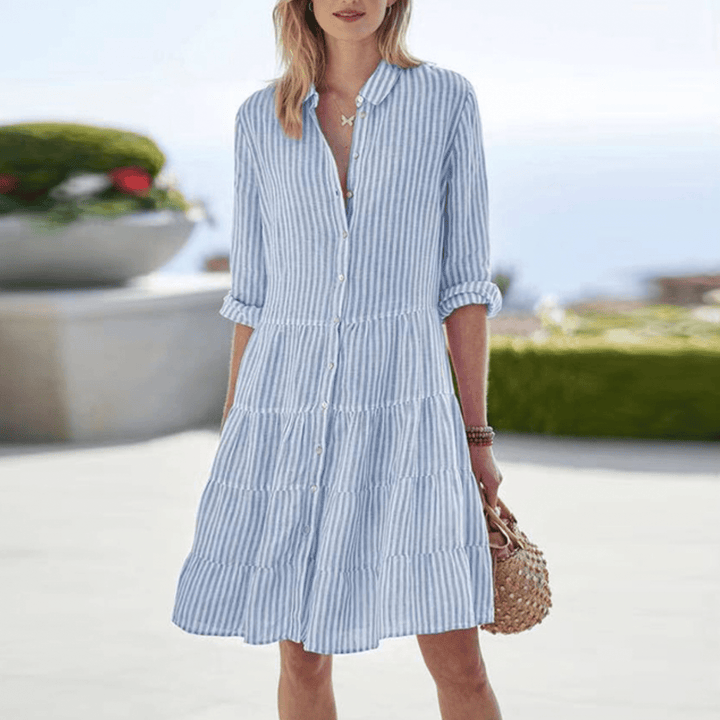 SYLIA - Chic Breezy Striped Dress